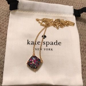 NWOT Kate Spade Square Multi Glitter Necklace